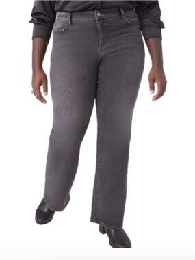 Lane Bryant Mid-Rise Signature Fit Straight Leg Jeans Black Gray 22